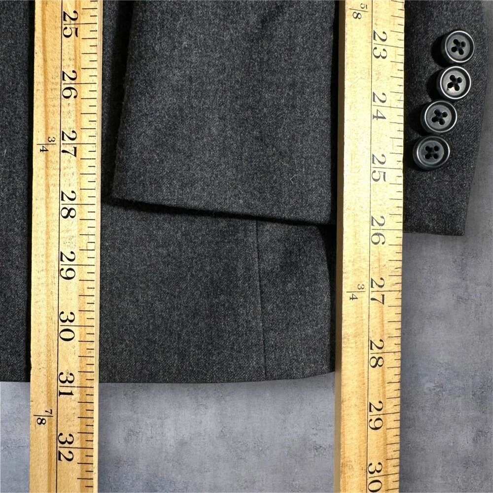 Vintage J.CREW Mens Blazer Sport Coat 3-Button Jacket 42R Gray Fleece Wool